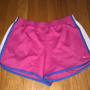 Pink with blue and white detail shorts
